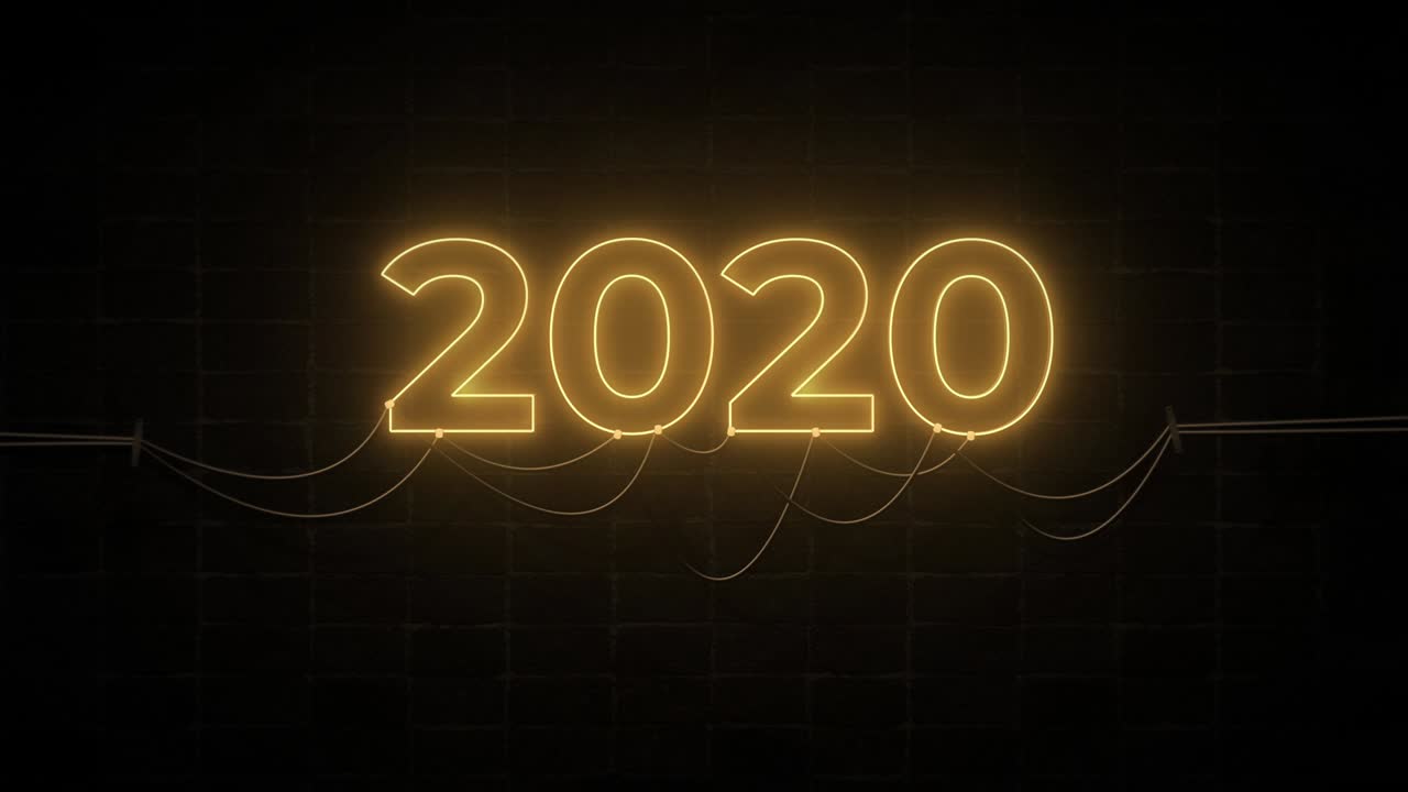 Happy New Year 2020 neon
