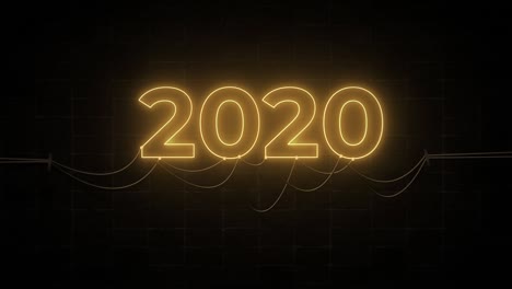 feliz año nuevo 2020 neón
