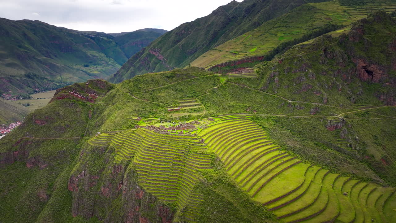 Parco Archeologico di Pisac. Sito patrimonio agricolo e culturale Inca a terrazze nella Valle Sacra, Perù.