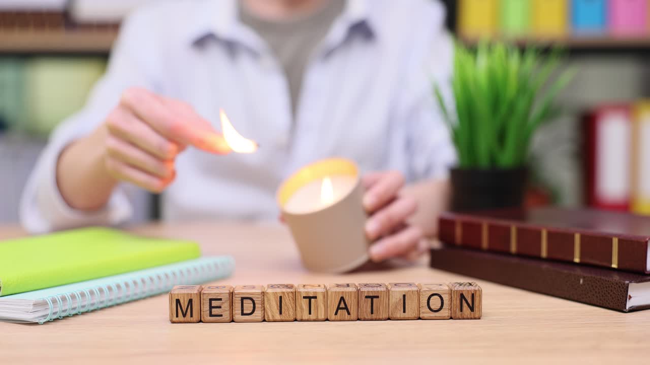 Meditation and Relaxation with a Lit Candle