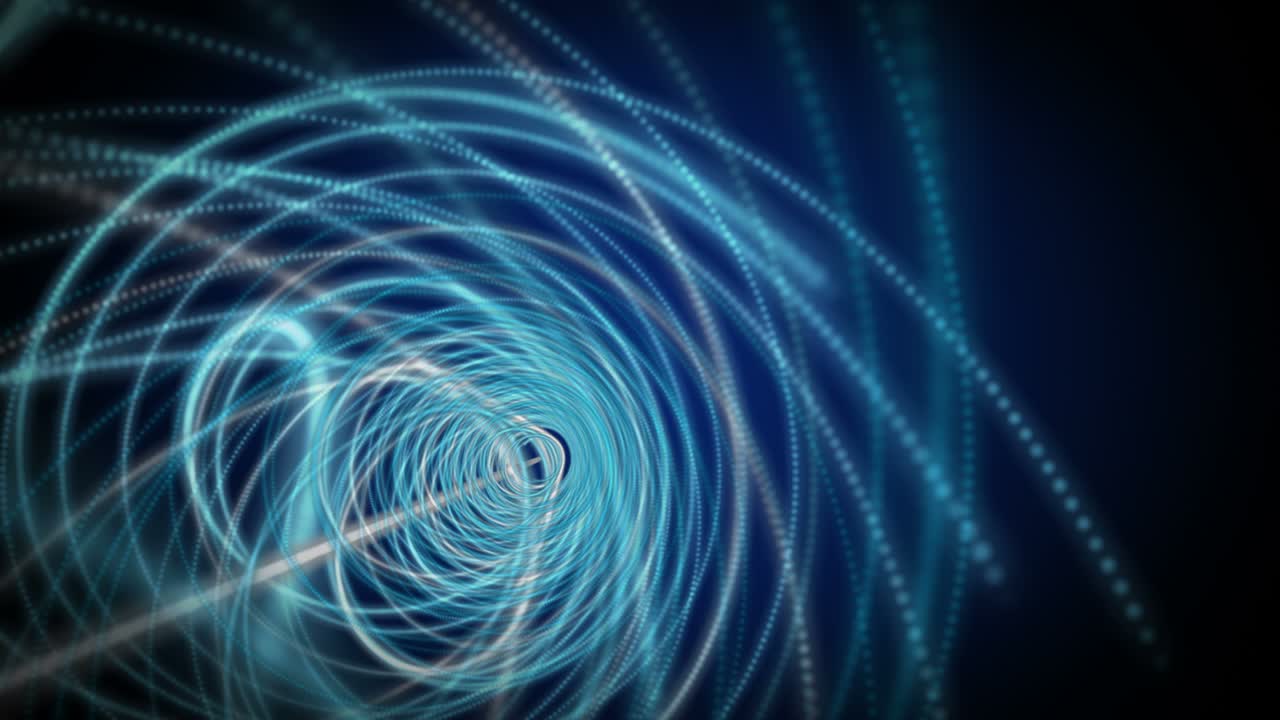 Futuristic animation with particle stripe object in slow motion, 4096x2304 loop 4K