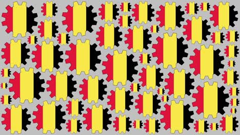 el fondo giratorio de los engranajes de la bandera belga