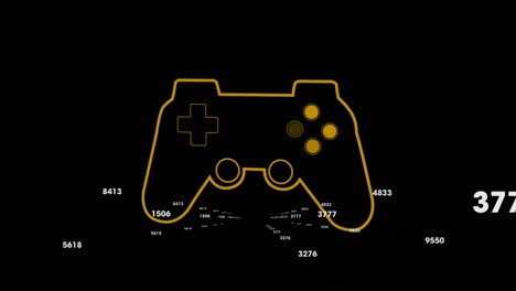 animation of data processing over gamepad icon