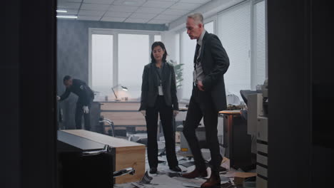 office chaos and investigation