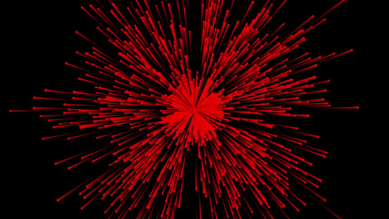 4K glowing red particle effect