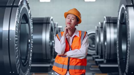 mujer ingeniera en fábrica