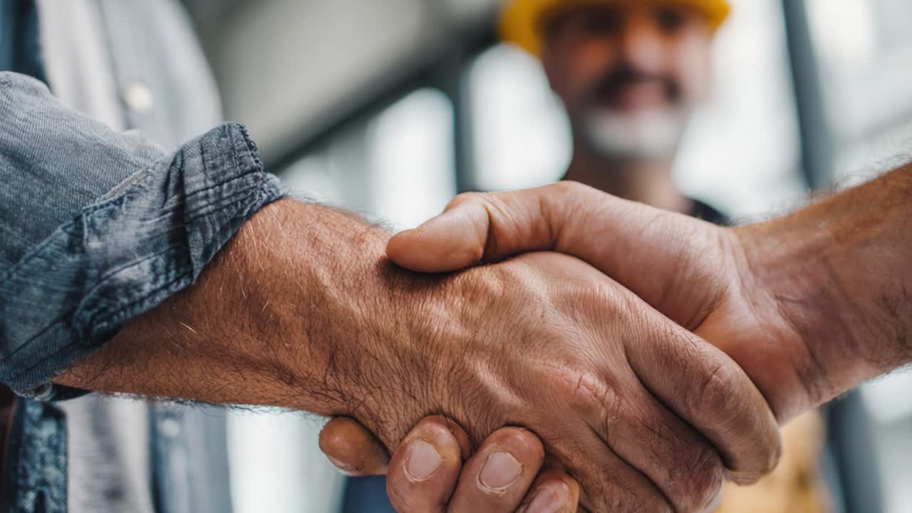 A Friendly Handshake Between Two Professionals Signifying Trust and Collaboration in a Welcoming Working Environment