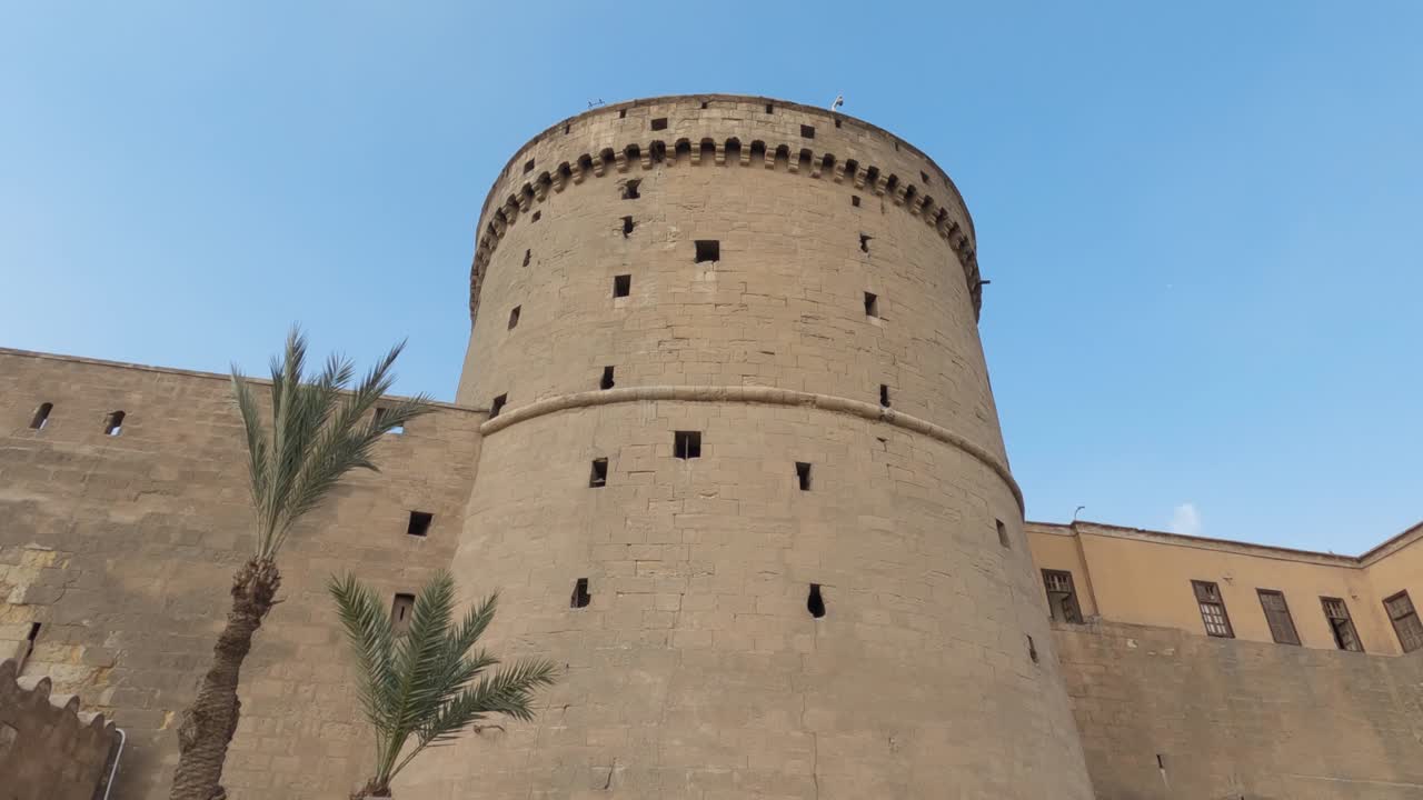 Low angle view of the exterior of the Citadel of Saladin, Cairo, Egypt