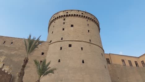 low angle view of the exterior of the citadel of saladin, cairo, egypt