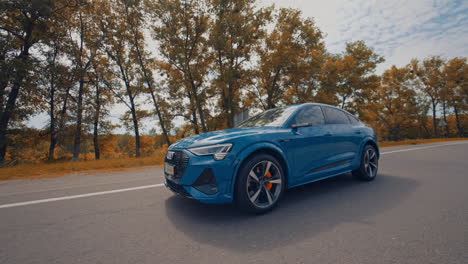 audi e-tron first all-electric suv car. presentation of a new car model.