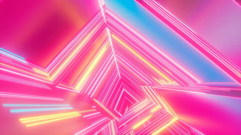 Vibrant Abstract Neon Geometric Tunnel