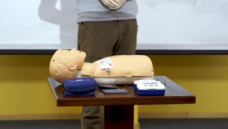 medical doll for training students. concept of medical education and practice. video from medical courses.