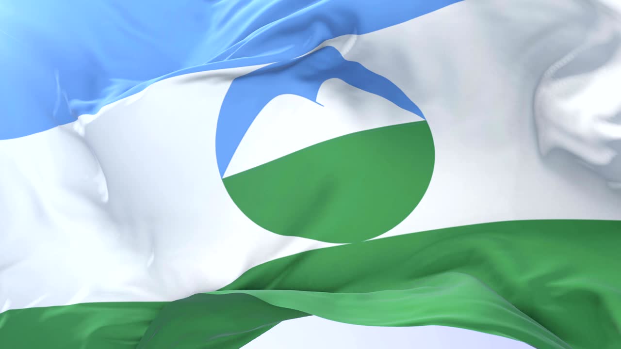 카바르디노 발카리아의 발이 바람에 흔들리고 푸른 하늘이 느리고 루프로