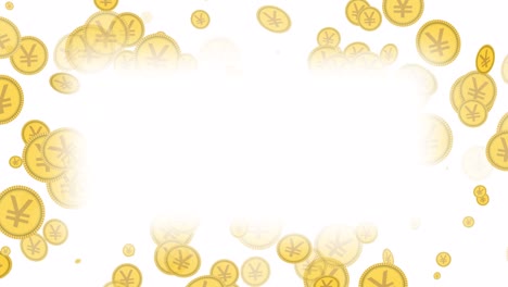 marco de partículas de moneda de yen (fondo transparente)