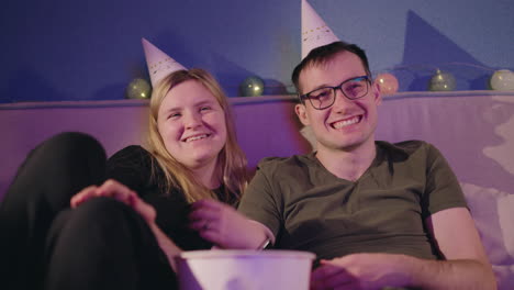 couple celebrating a birthday at home