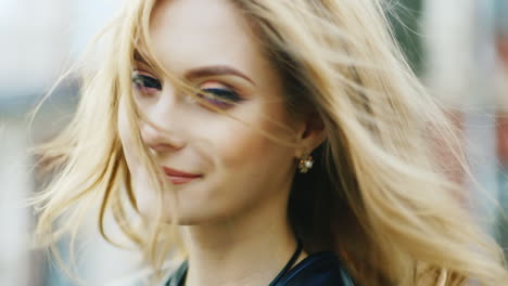 portrait of a young woman with blue eyes