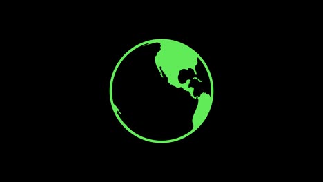 spinning planet earth flat icon background