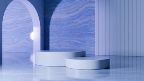 abstract blue pedestal display background