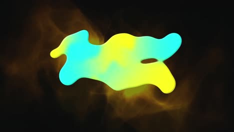 animation of blot over orange waves on black background