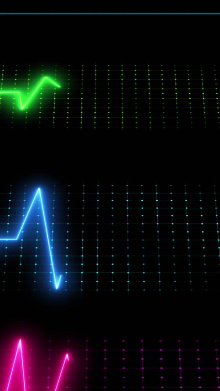 Animação de cardiógrafo sobre fundo preto