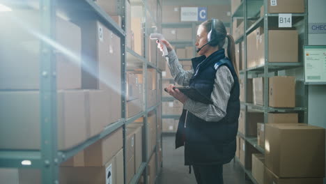 warehouse worker scanning inventory