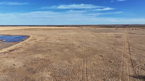sterling colorado in late winter 2024 while the ground is dry and no snow has fallen for months.