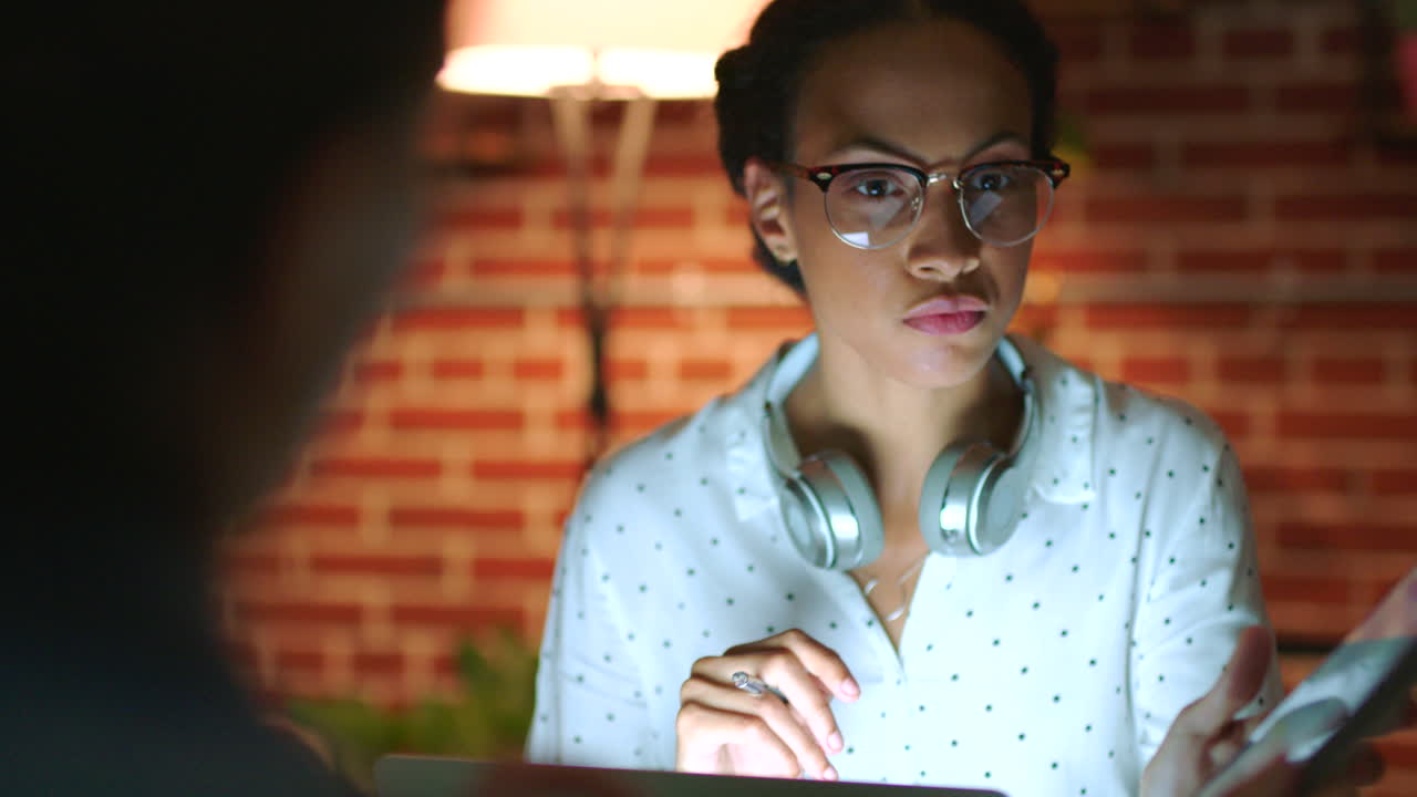 Business women, team and meeting at night