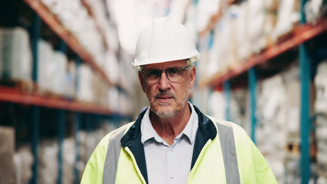 Warehouse worker with safety gear
