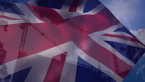 Animation-of-data-processing-over-flag-of-united-kingdom