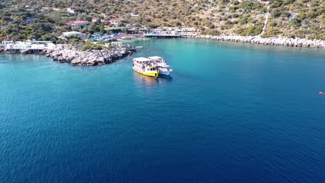 drone shot of the boats at the sea