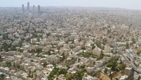 Drone-shot-over-Amman---Jordan,-June-2019