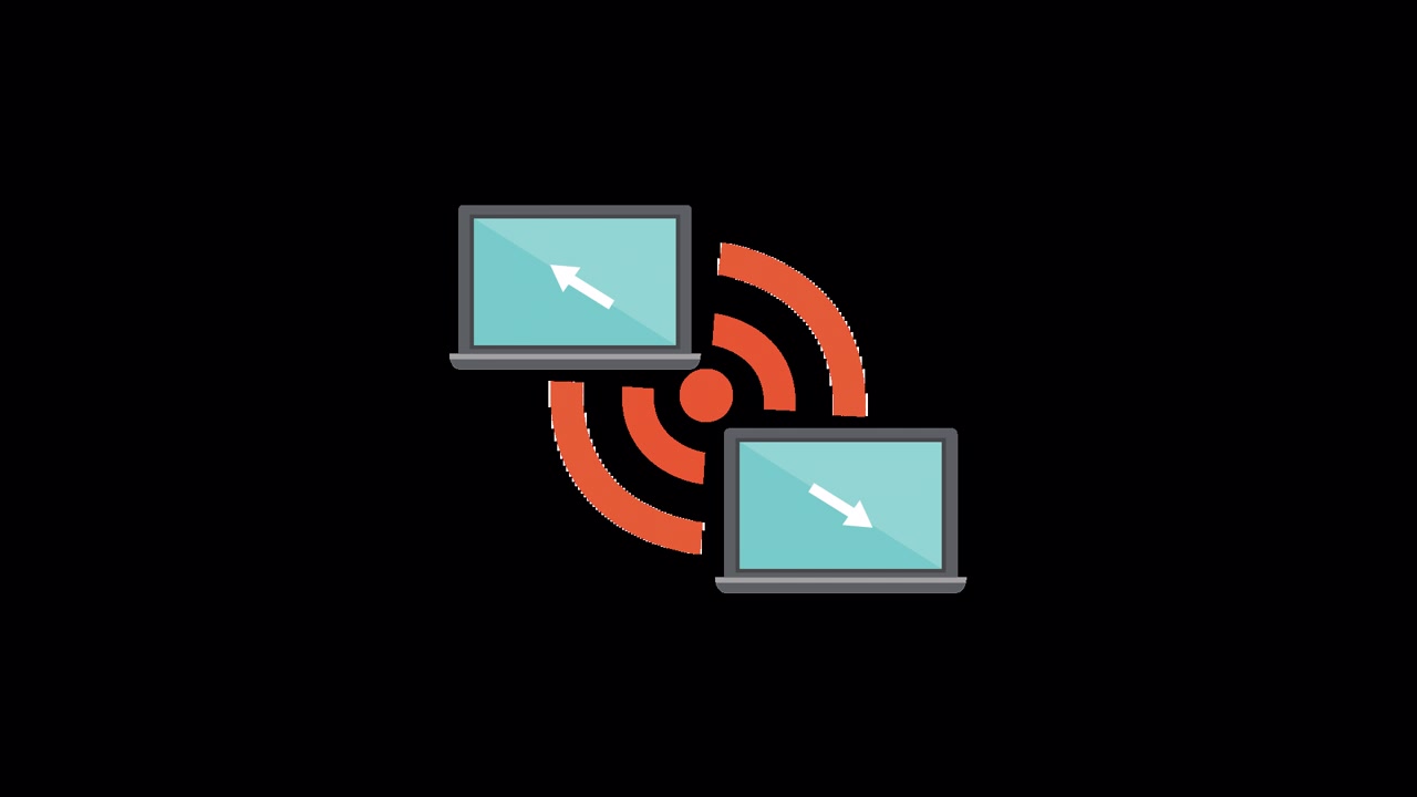 Animation of Two Laptops Connecting and Transferring Data