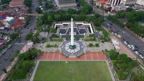 El-Monumento-A-Los-Héroes-Es-Un-Monumento-En-Surabaya,-Indonesia