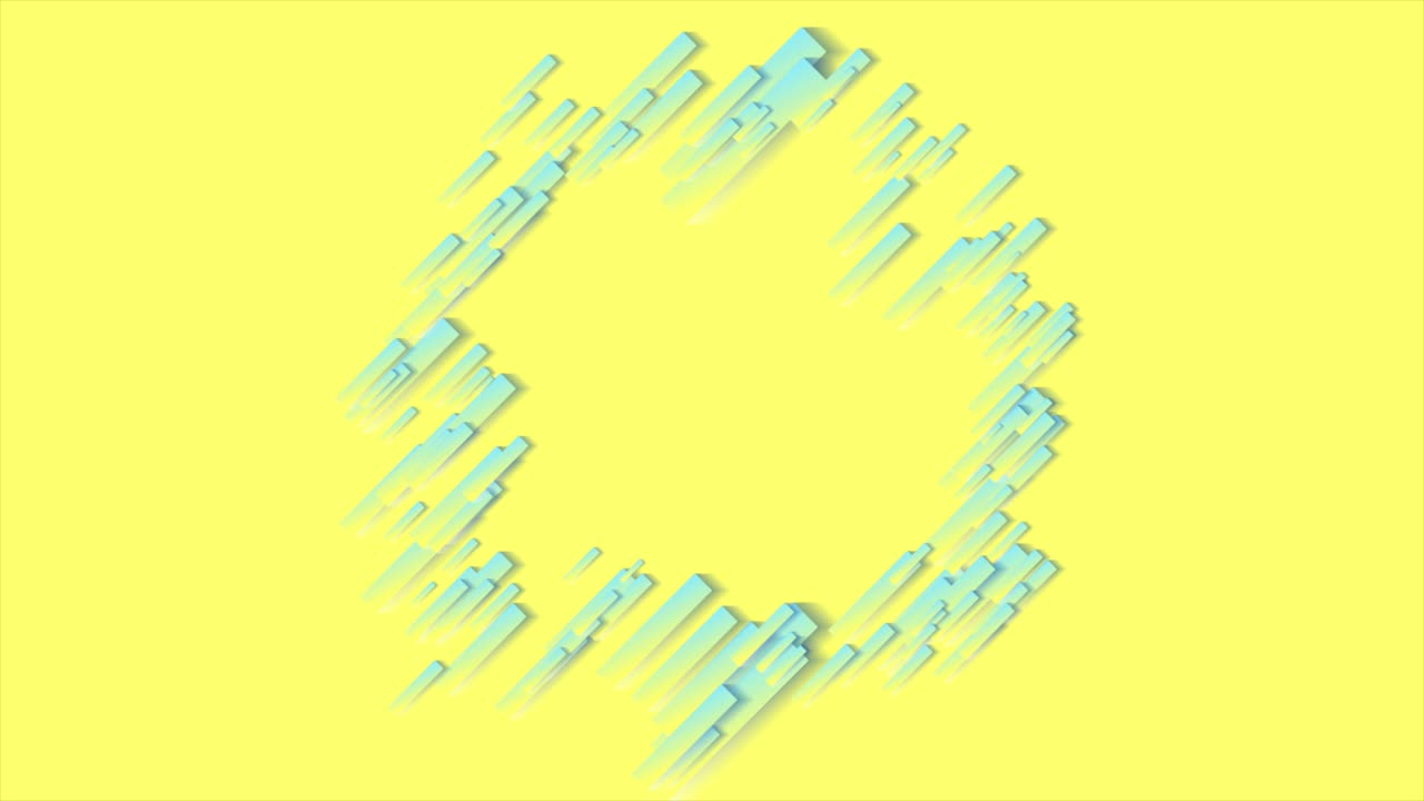 Abstract cyan yellow pastel geometric circle frame motion background