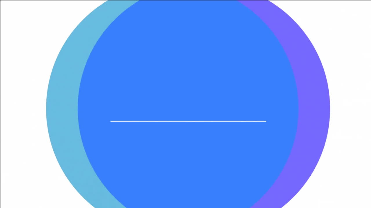 START text animation over blue and purple circular shapes