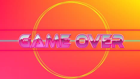 Animation-of-game-over-text-over-geometrical-shapes-on-colorful-background