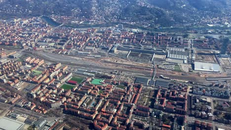 Aerial-footage-of-the-Italian-city-of-Turin-on-a-springy-day