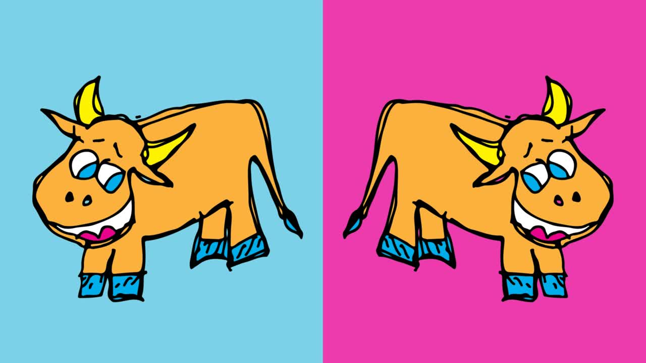 niños dibujando arte pop fondo sin costuras con el tema de la vaca