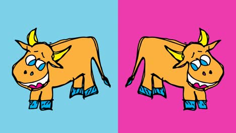 kids drawing pop art seamless background with theme of cow