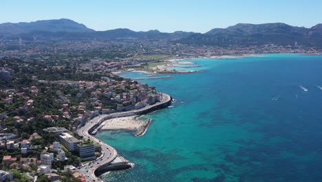 marsella costa mediterránea vista aérea día soleado hermosas playas