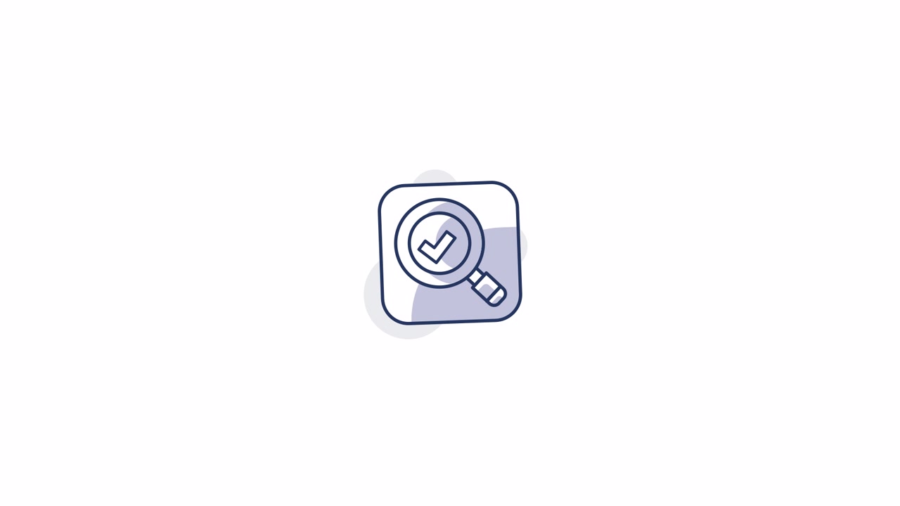 Animated Magnifying Glass Icon with Checkmark for Search Success