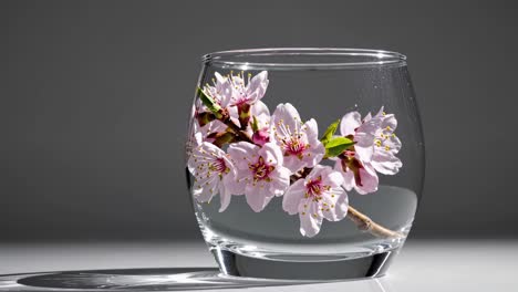 pink blossoms in a glass