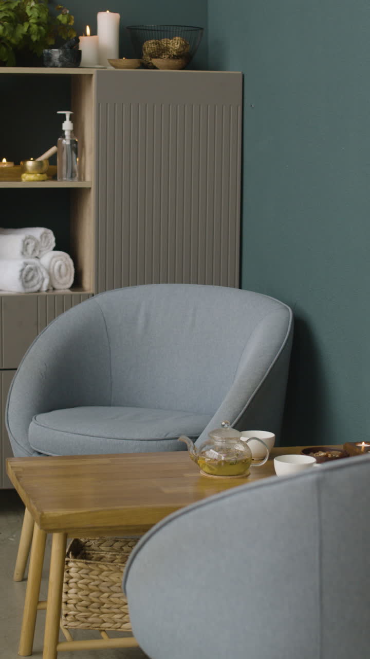 Interior with armchairs and tea table