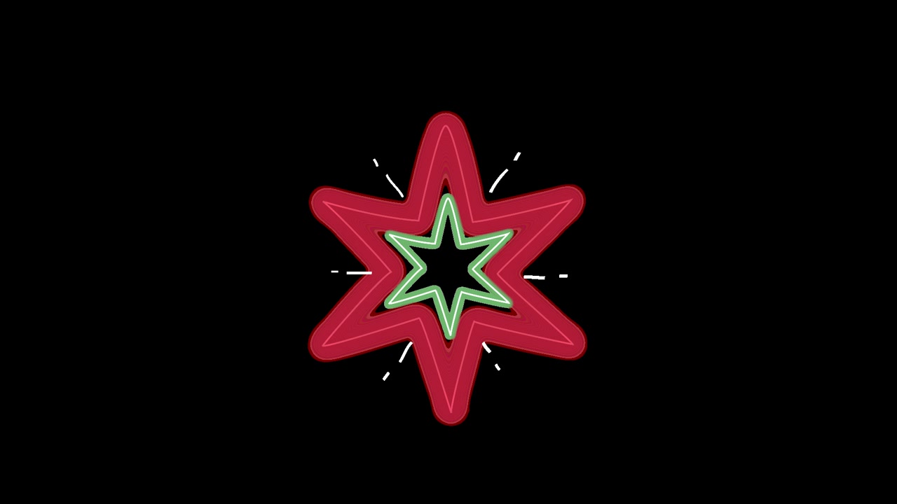 Doodle style animated Christmas elements on alpha channel
