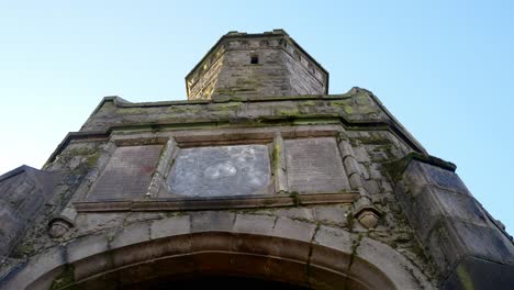 looking up darwen jubilee tower historic landmark lancashire building architecture slow right dolly