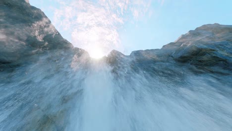 the view from directly under a waterfall - loopable