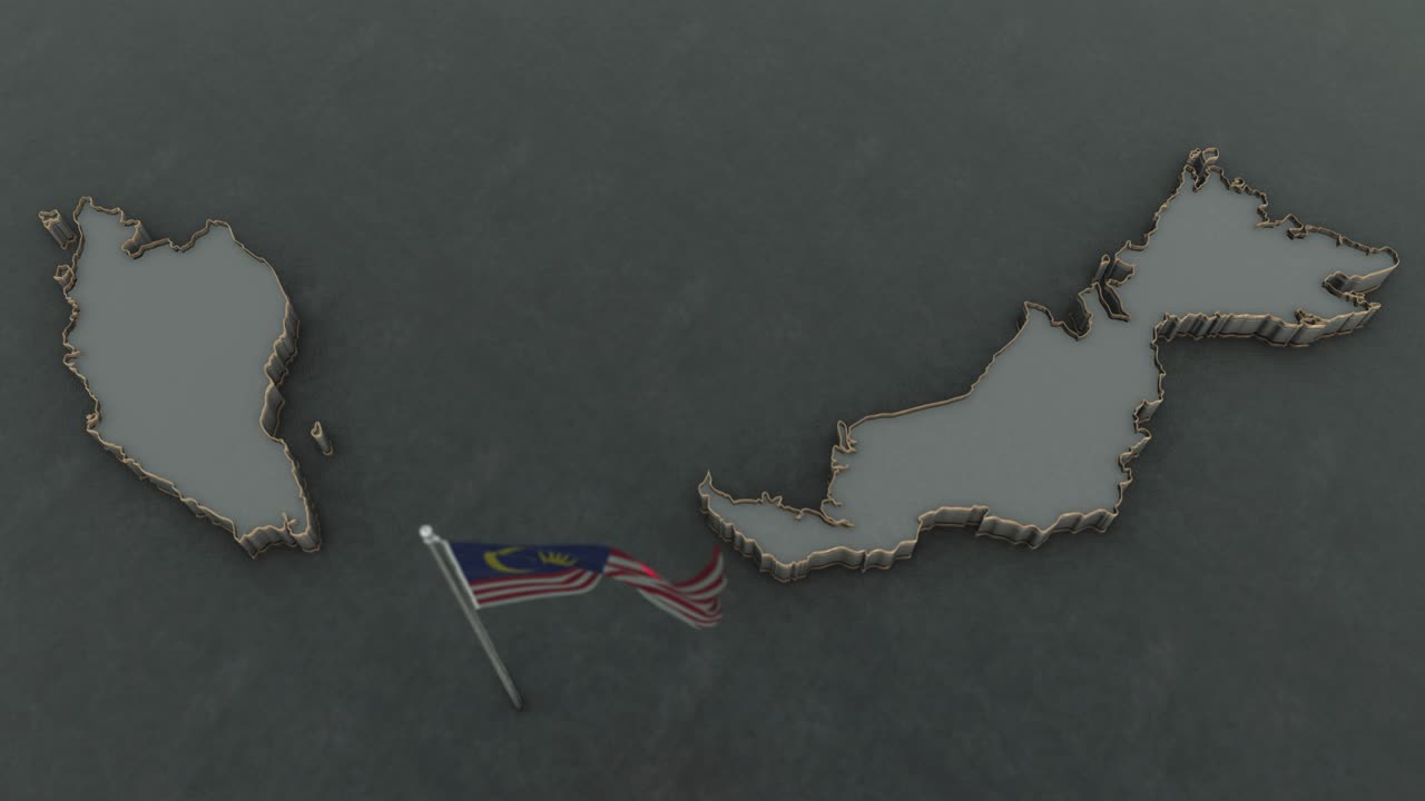 말레이시아 지도와 발 배경 4k