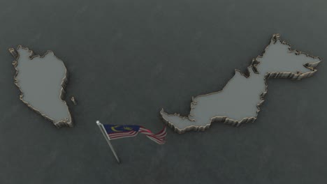 malaysian map and flag background 4k