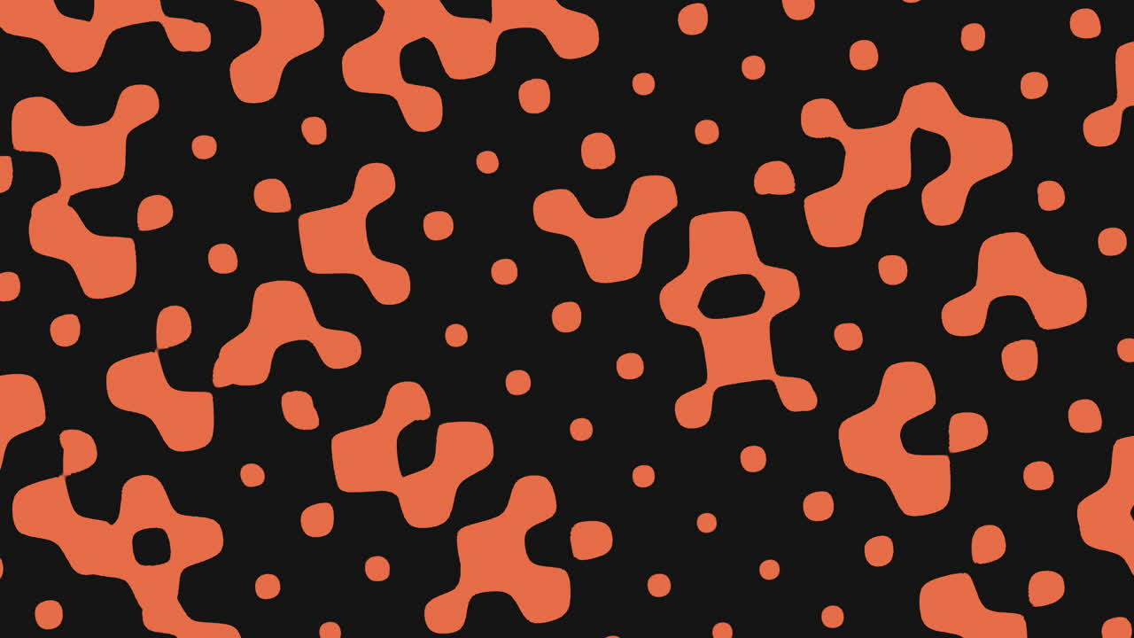 Leopard inspired pattern with black circles on orange background