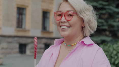 woman with lollipop